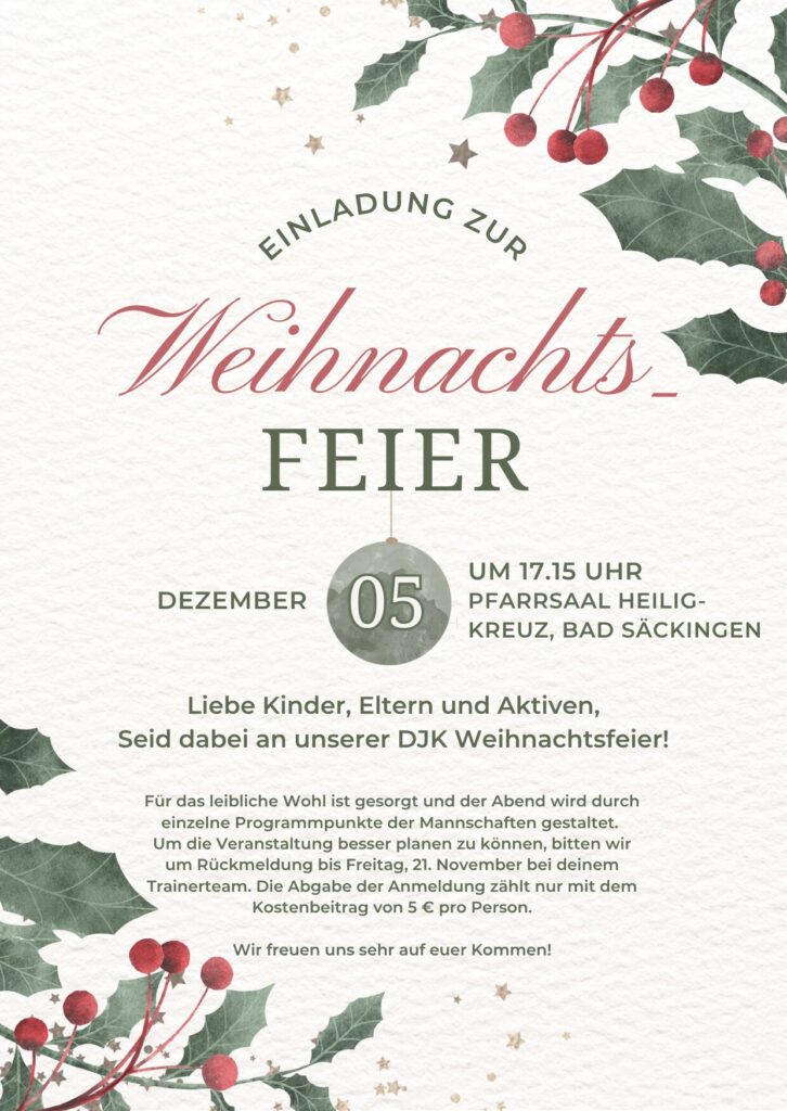 Einladung DJK Weihnachtsfeier 2025
